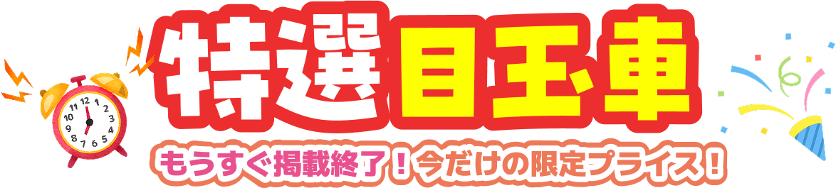 特選目玉車 もうすぐ掲載終了!今だけの限定プライス!